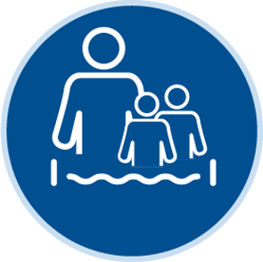 Bild von Einzelkarte Familie, 1 Erw. + 2 Kind/Jugend. Westbad Freibad